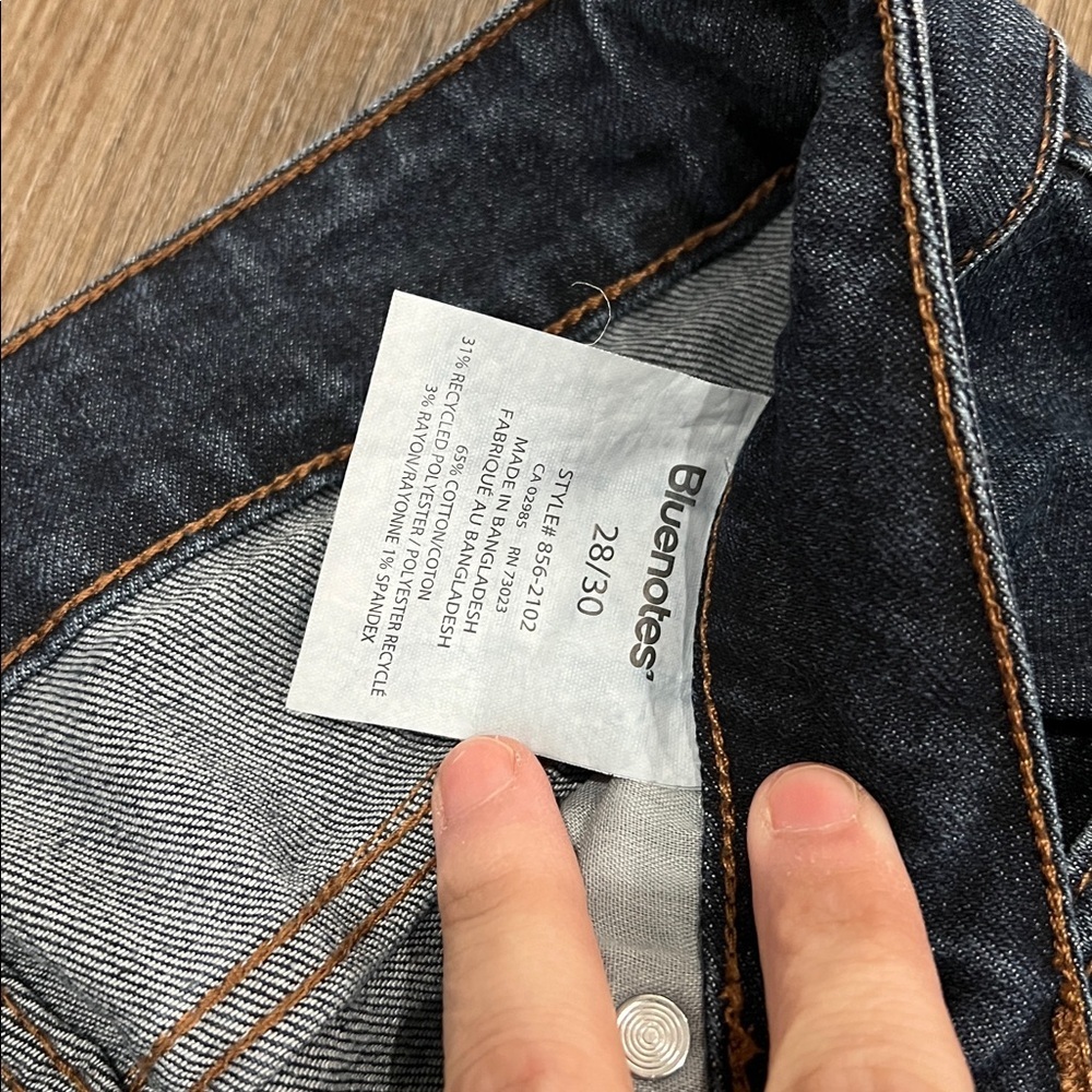 (19) Bluenotes Dark Blue Straight Jeans - Picture 3 of 4
